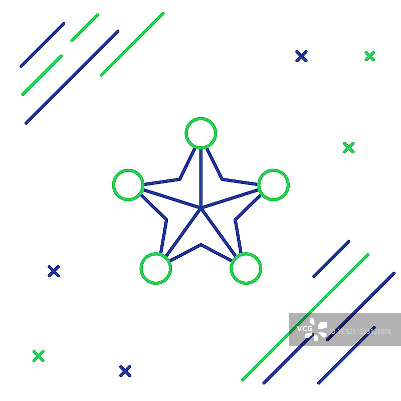 六芒星警长图标线条白色背景图片素材