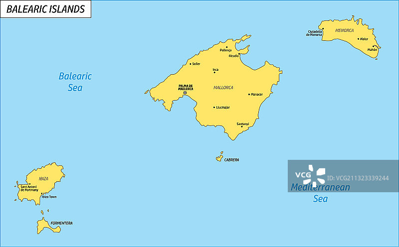 巴利阿里群岛区域地图图片素材