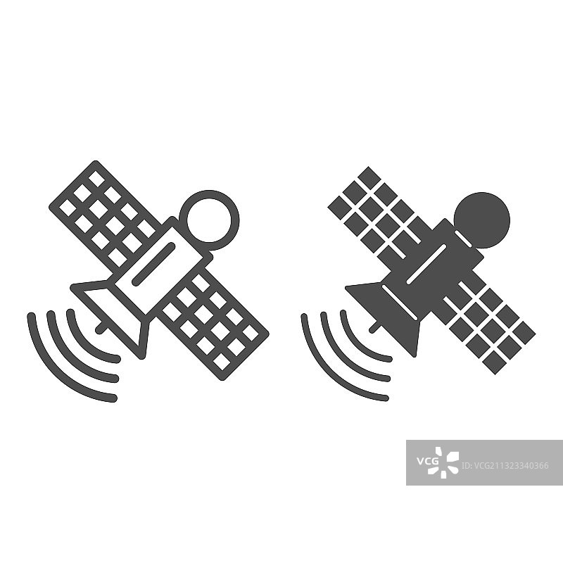 太空站线性概念图标图片素材