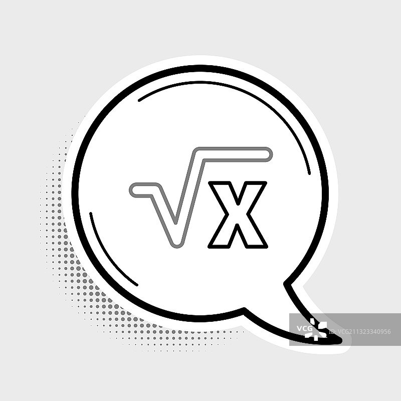 灰色背景上的平方根X符号图标图片素材
