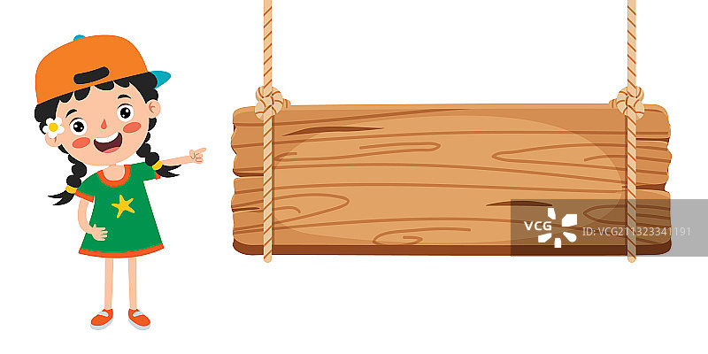 可爱儿童演示指向图片素材