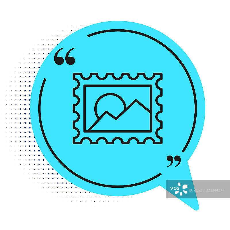 白色背景上的黑色线条邮票图标图片素材