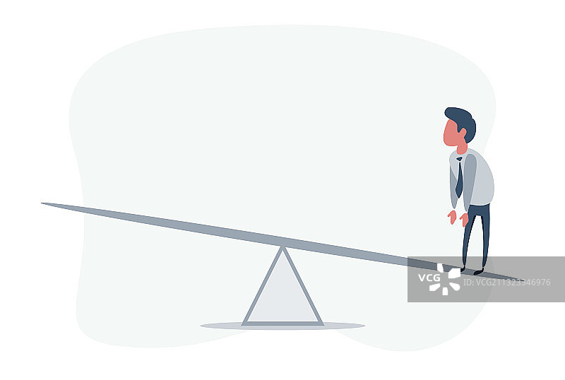 在跷跷板上独自一人的商务人士图片素材