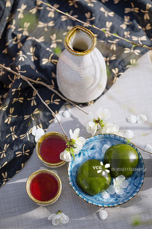 清明节,踏青,青团,桃花图片素材