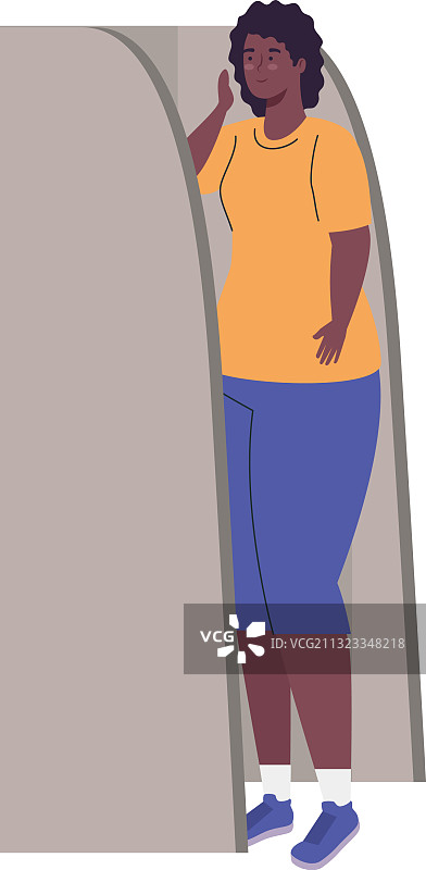 在投票站设计的黑人女性图片素材