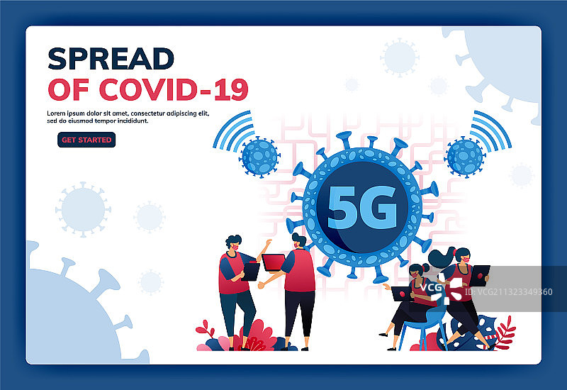 支持5G网络的着陆页图片素材