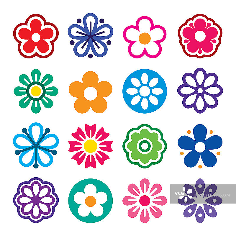 花卉头像图标集图片素材