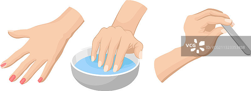 女人手部美甲，指甲抛光图片素材