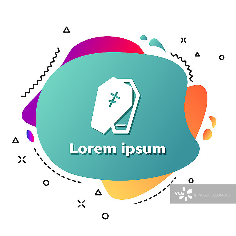 白色棺材与基督教十字架图标隔离图片素材