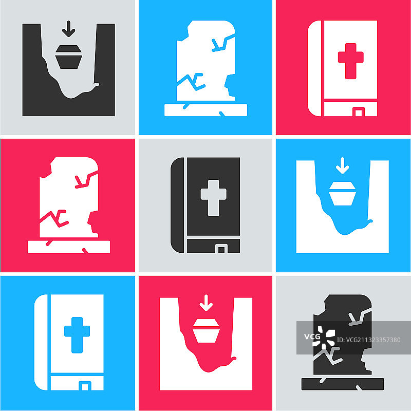 墓地棺材墓碑套装图片素材