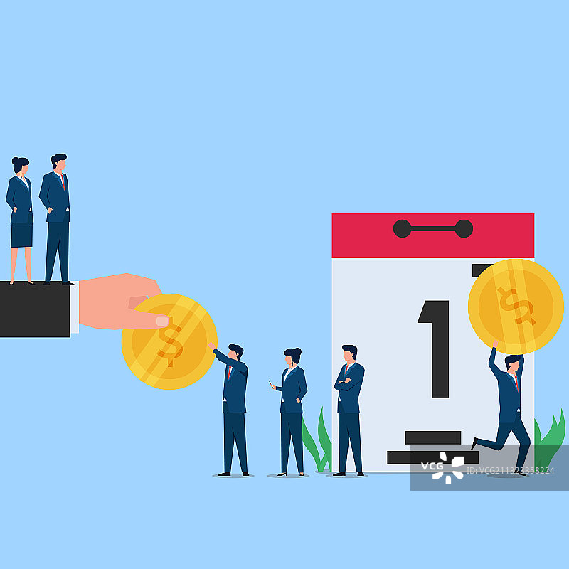 经理给员工硬币，奖励图片素材