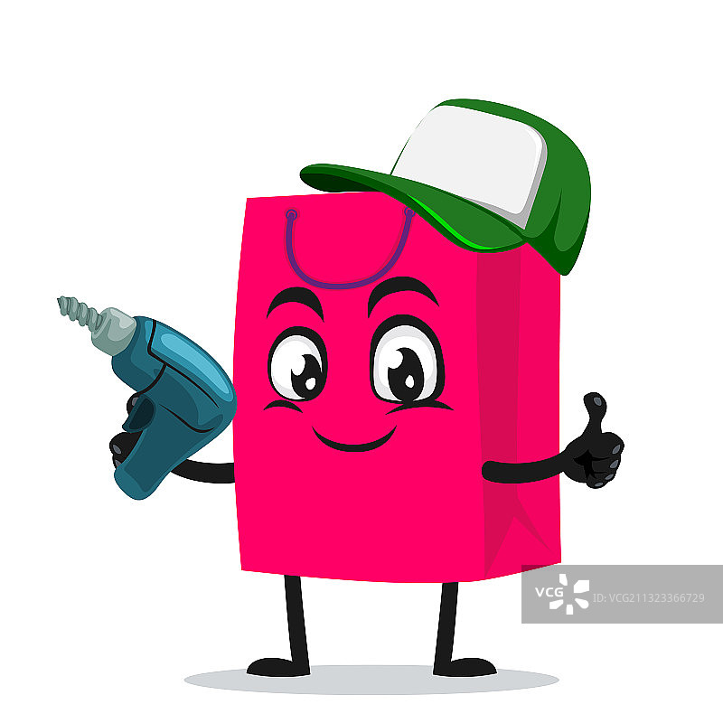 购物袋卡通角色或吉祥物图片素材