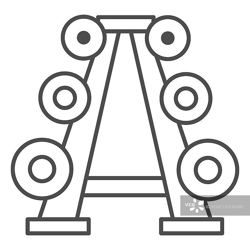 哑铃架细线图标健身概念图片素材