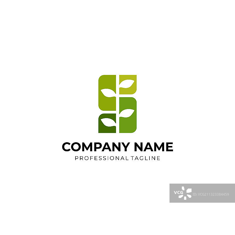 叶子生长字母S标志几何设计图片素材