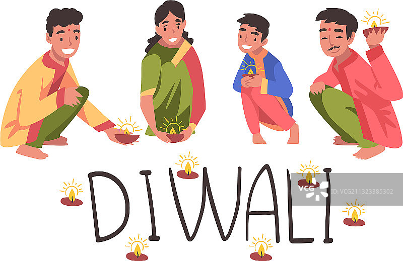 排灯节印度教节日传统印度人图片素材