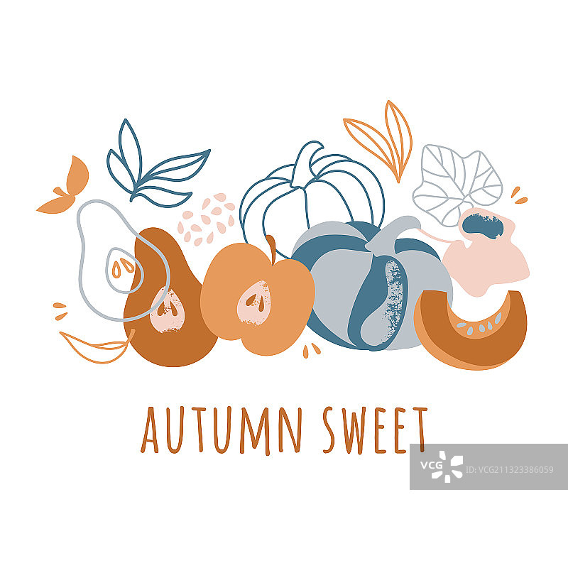 秋季手绘水果图片素材
