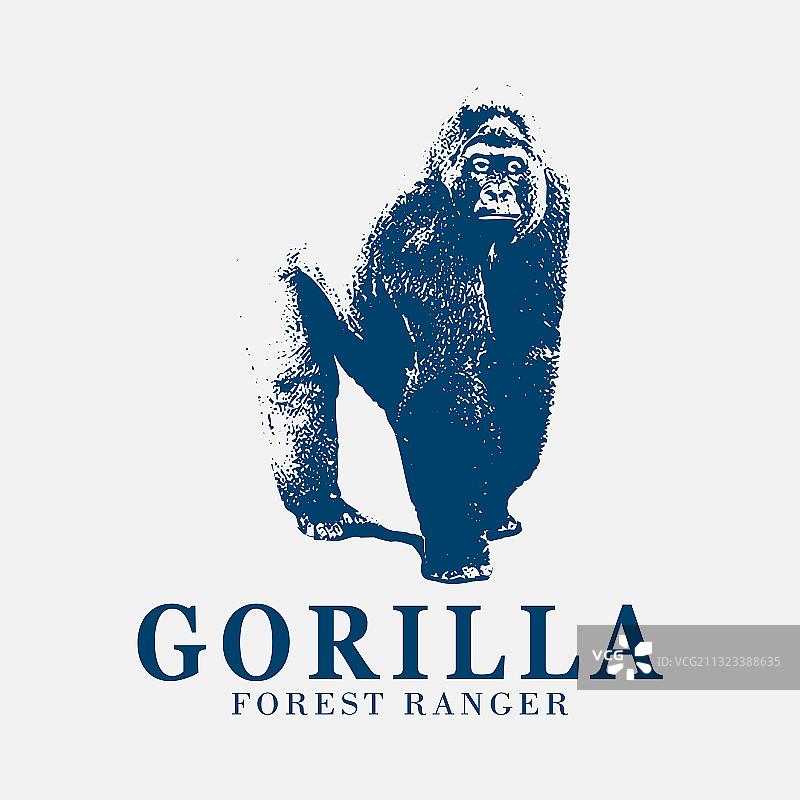 大猩猩复古标志野生动物图片素材