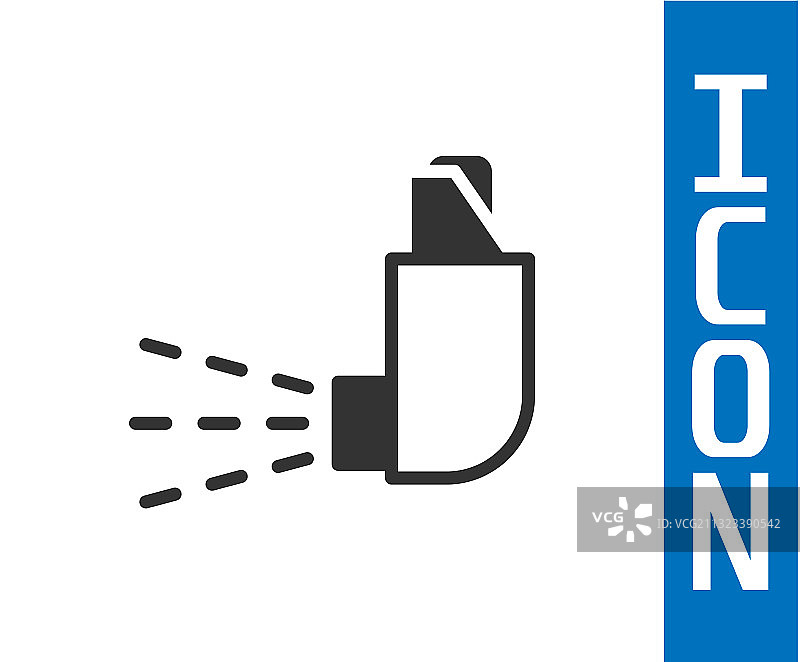 白色背景上孤立的灰色吸入器图标图片素材