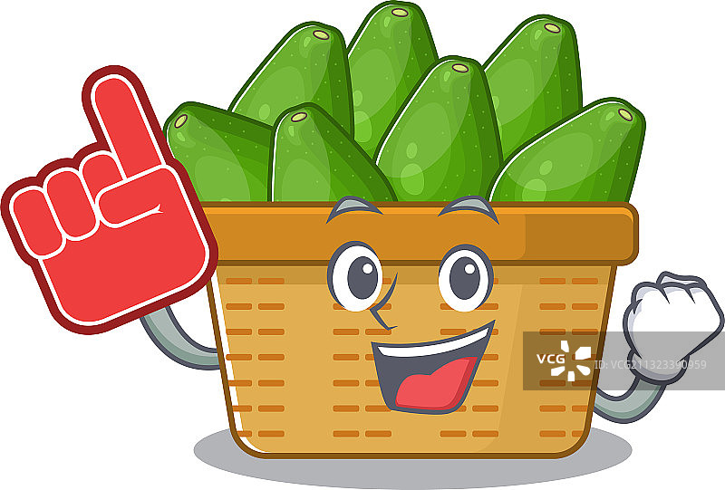 卡通牛油果水果篮吉祥物图片素材