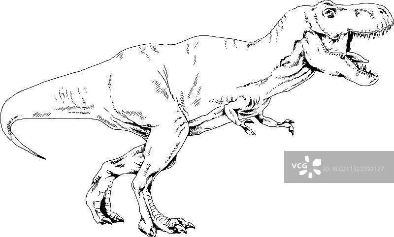 大型食肉恐龙的袭击图片素材
