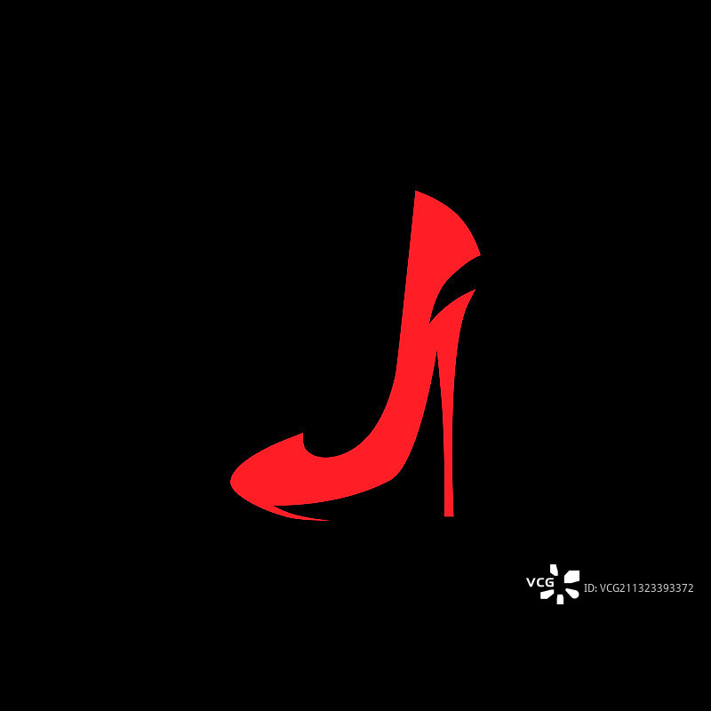 黑色背景上的高跟鞋符号图片素材