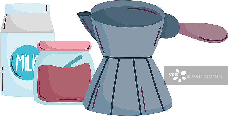 咖啡冲泡方法土耳其咖啡壶红糖图片素材