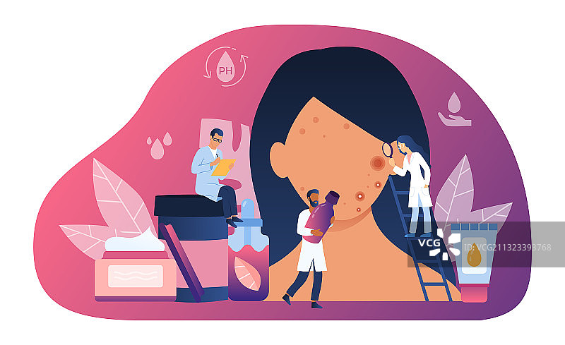 带小人物的抽象护肤概念图片素材