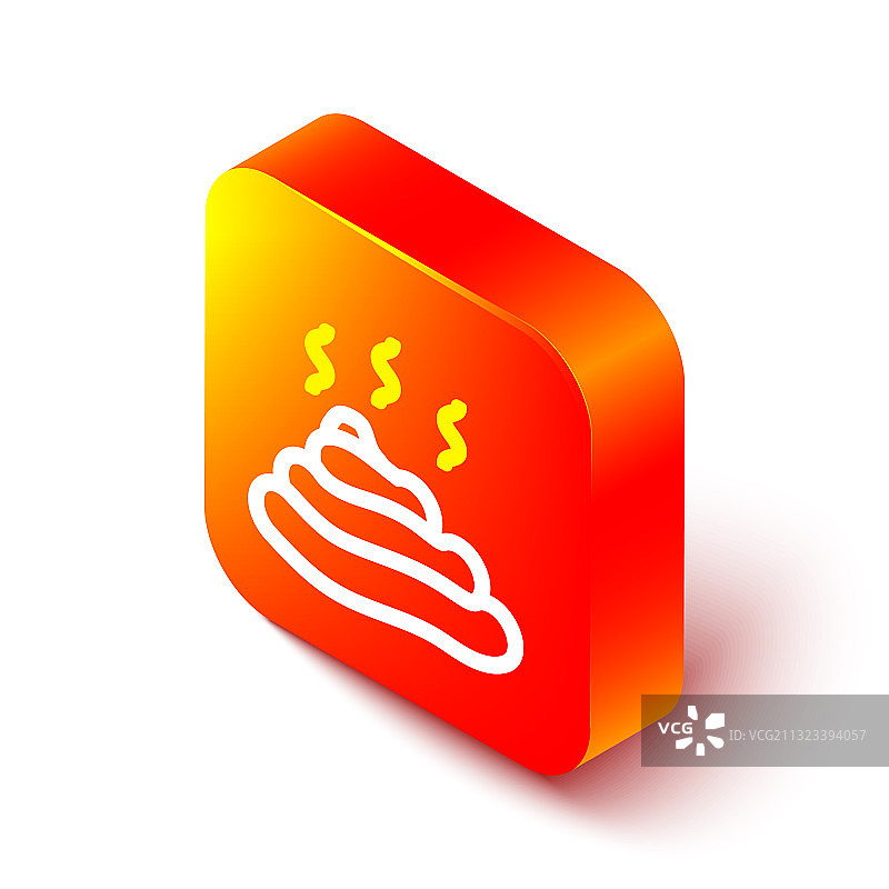 2.5D线条便便图标，白色背景图片素材