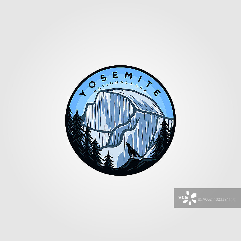 约塞米蒂logo复古徽章设计图片素材