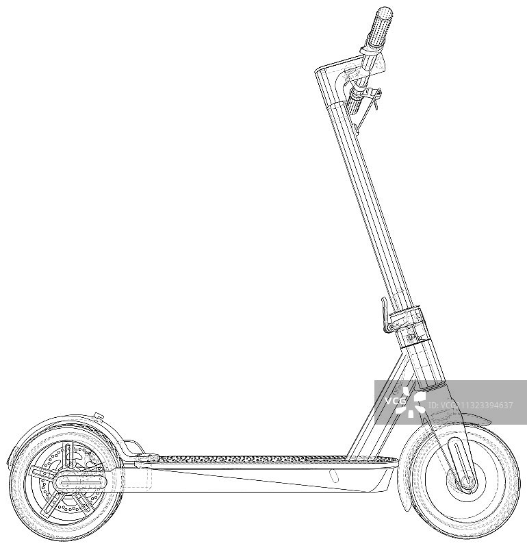 电动滑板车线框图图片素材