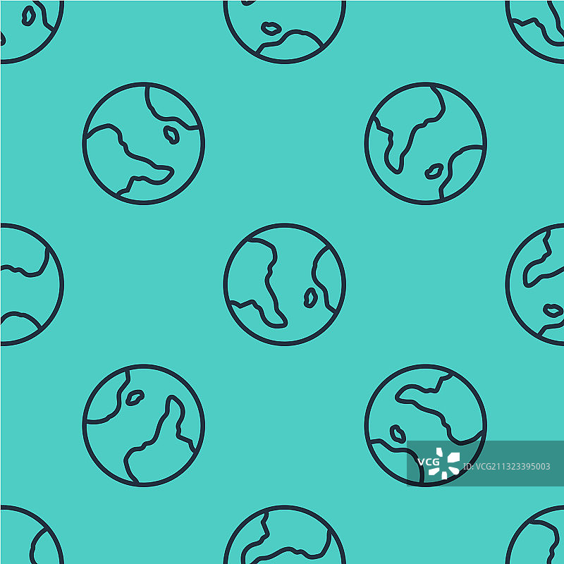 黑色线条地球图标无缝图案图片素材