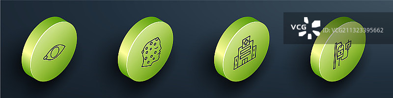 2.5D失明牛皮癣或湿疹图标集图片素材