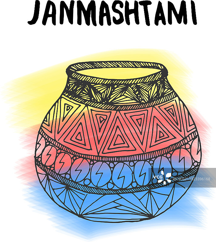 快乐的 Janmashtami 印度节日 Dahi Handi图片素材