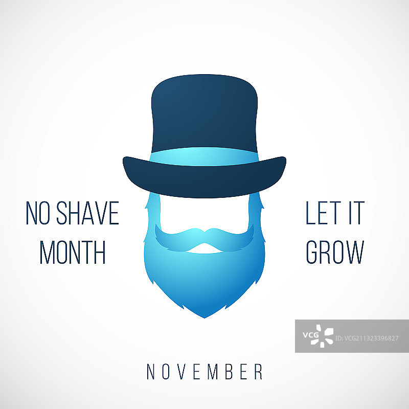 11月不刮胡子月，蓝色胡须的男人图片素材