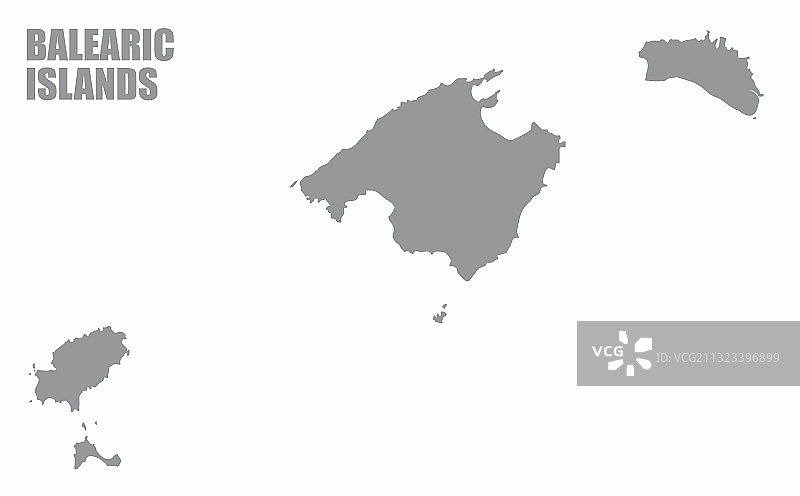 巴利阿里群岛轮廓地图图片素材