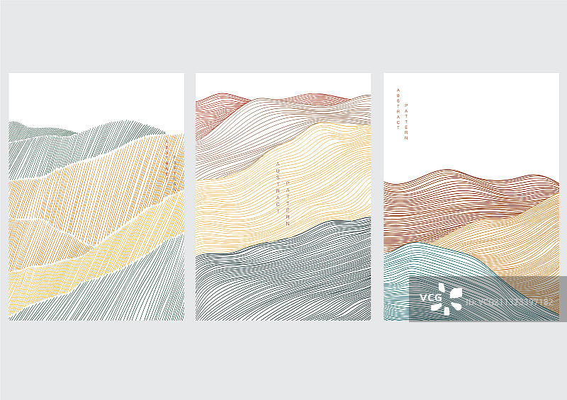 带有线条图案的抽象景观背景图片素材