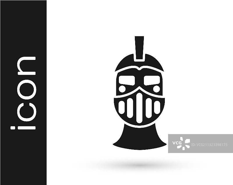 用于头部保护的黑色中世纪铁头盔图片素材