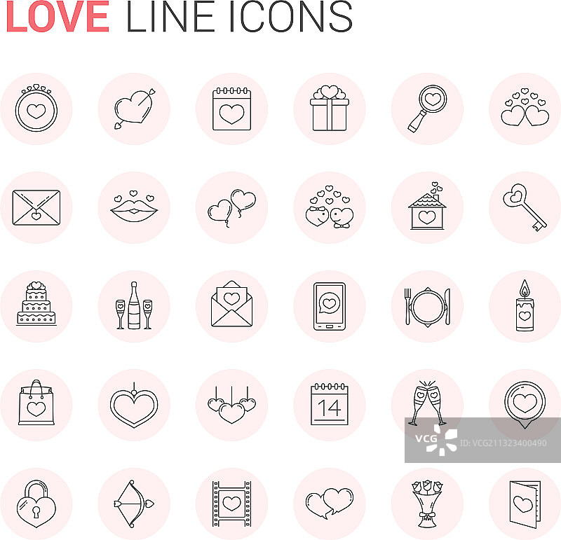 爱情线条图标图片素材