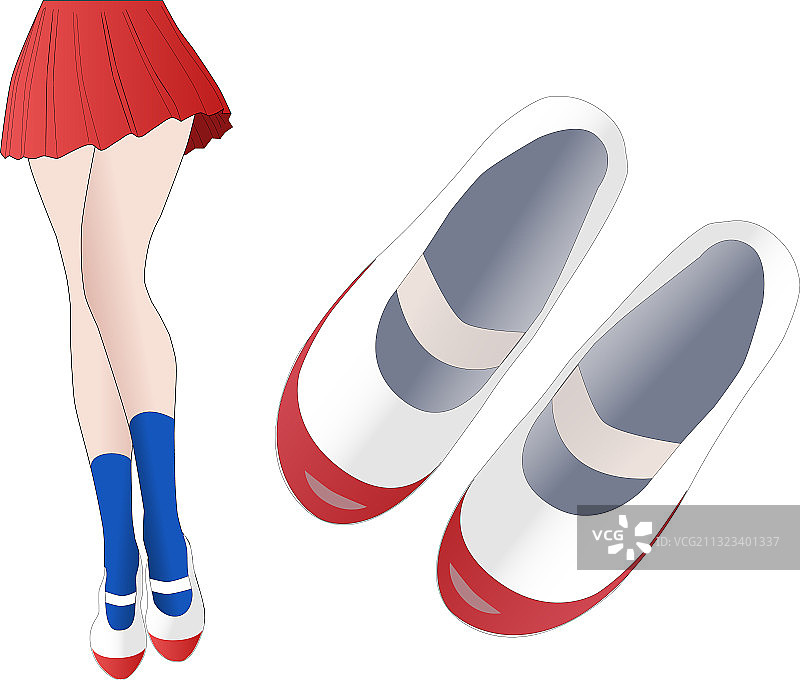 使用运动鞋的女学生图片素材