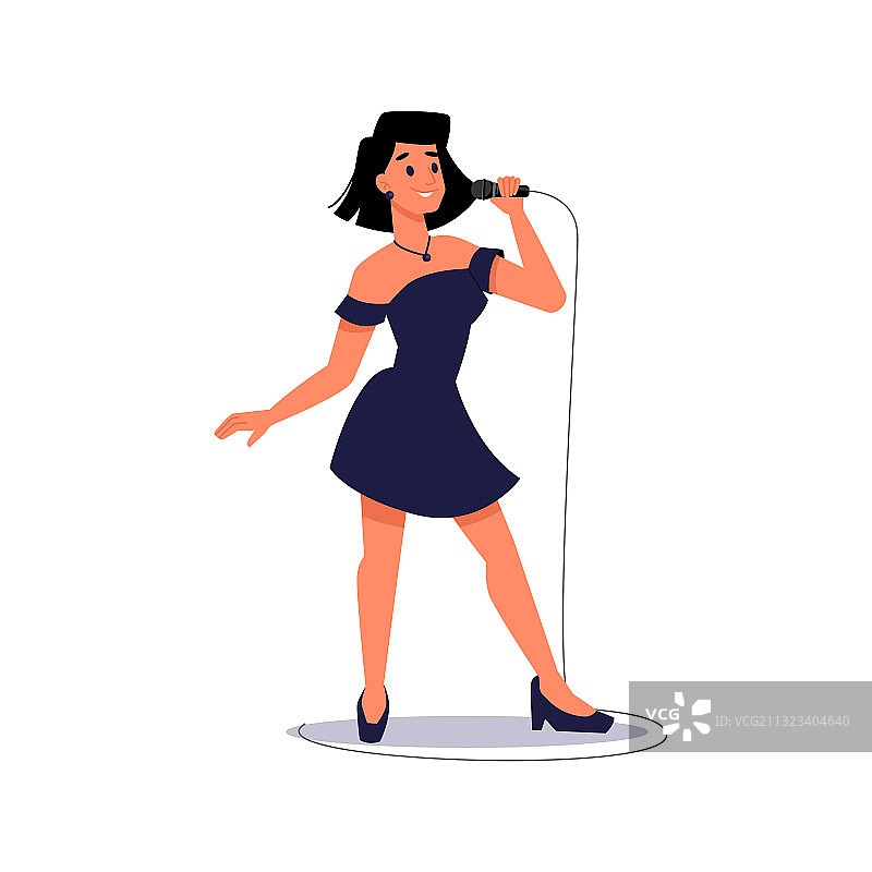 卡拉OK歌手演唱歌曲录音图片素材