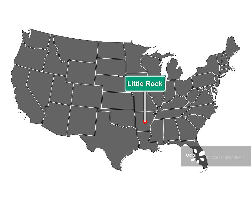 小石城城市界限标志和美国地图图片素材