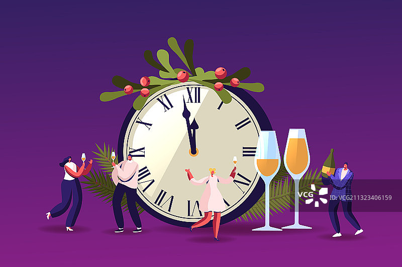 快乐的小人物玩乐和饮酒图片素材