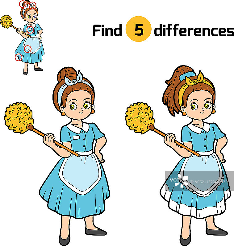 女保洁员发现差异图片素材