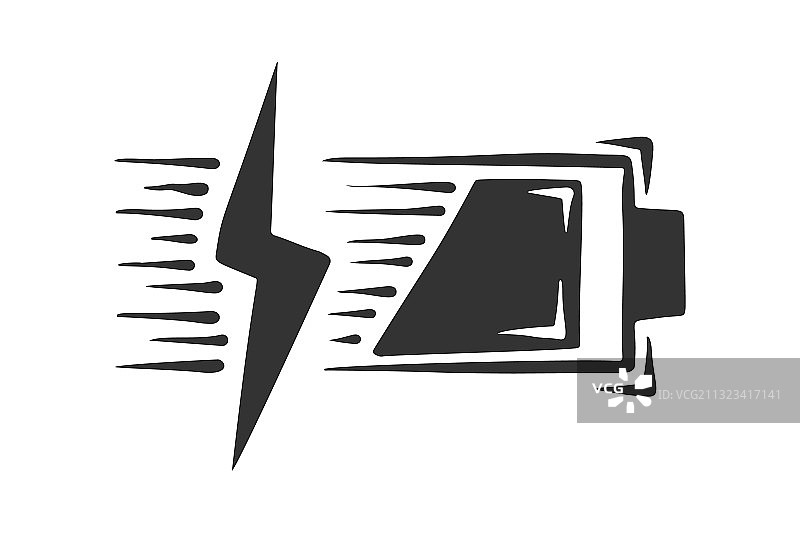 手绘电池快充标志图片素材