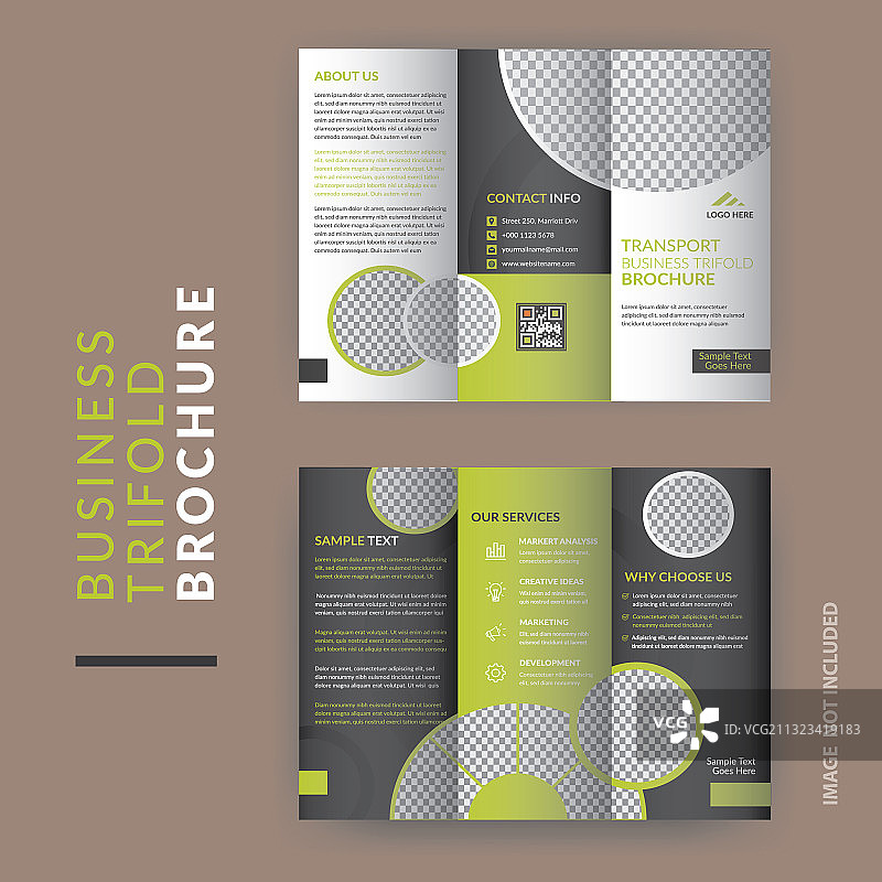 企业三折宣传册模板设计图片素材