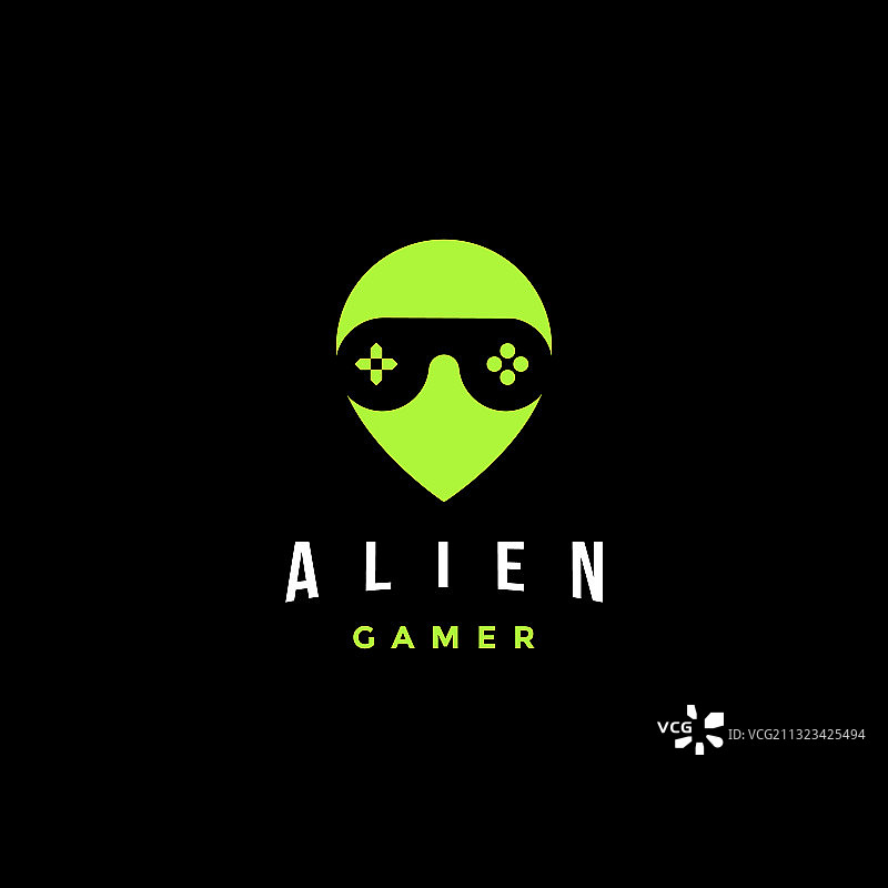 外星人游戏玩家头像，操纵杆眼镜标志图片素材