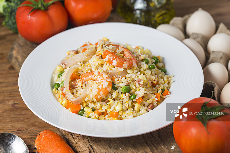 海鲜炒饭图片素材