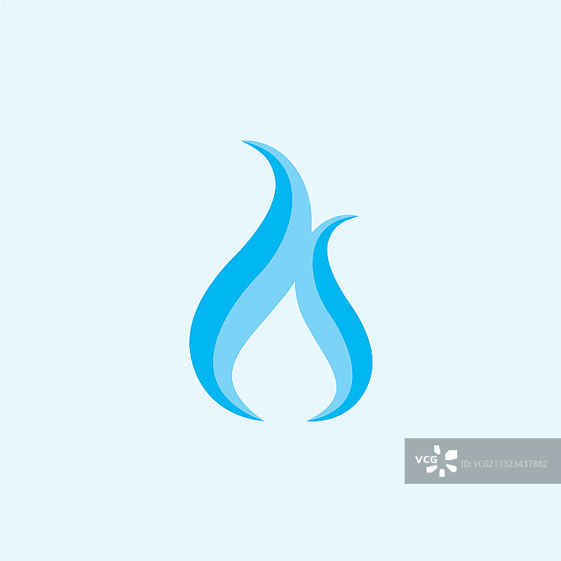 抽象字母LS蓝色火焰Logo图片素材