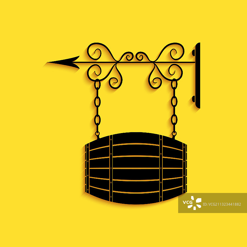 带锻造支架的黑色街道标牌图片素材