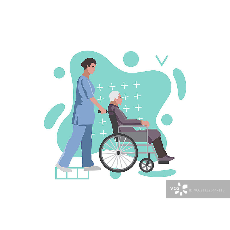 社交医务人员与老人图片素材